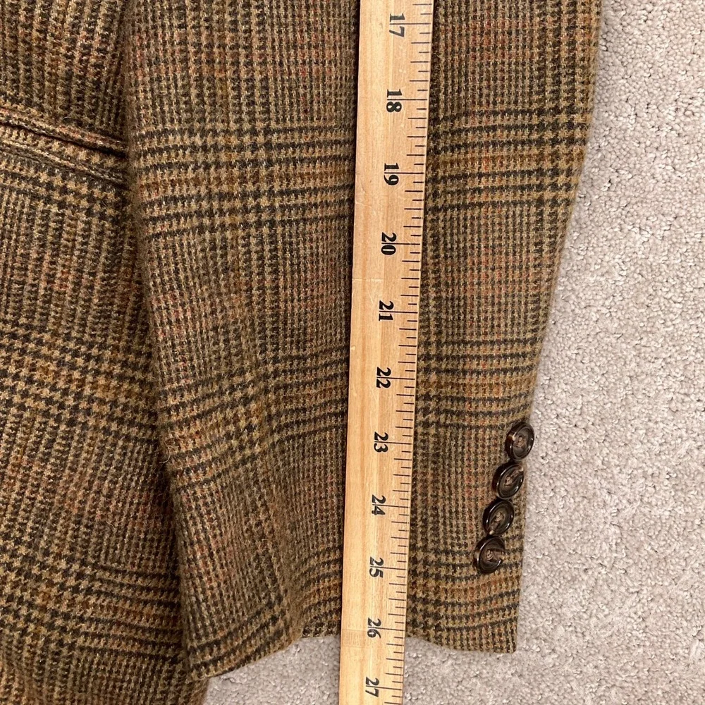 Jos‎ A Bank Blazer Mens 44L Brown Plaid Camelhair 3-Button Heritage